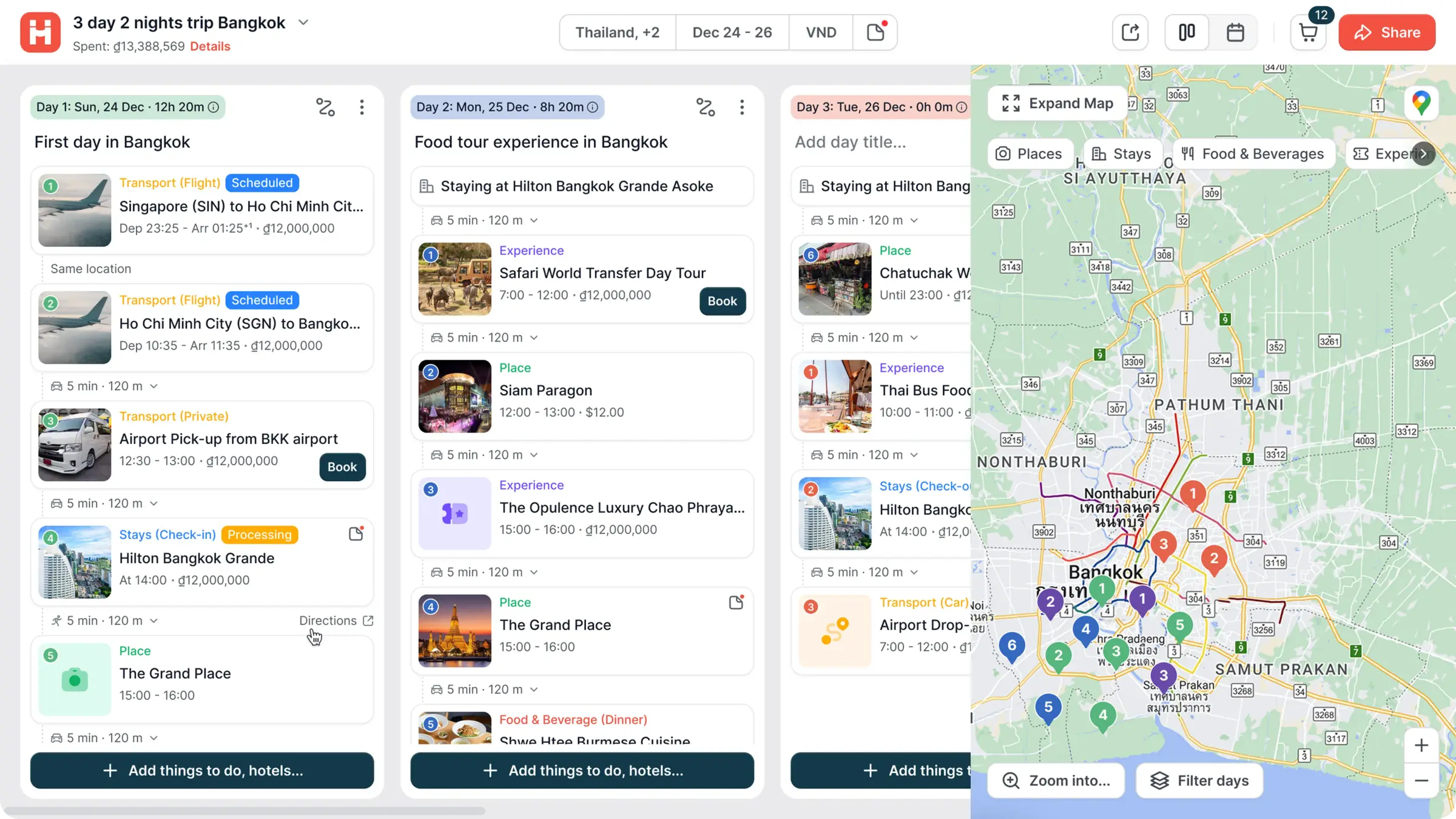 Holicay - How it works - planning